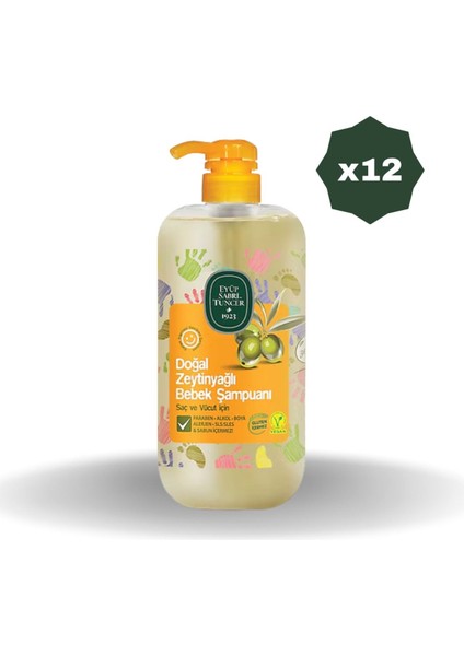 Doğal Zeytinyağlı Bebek Şampuanı 600 ml - (12 Adet)