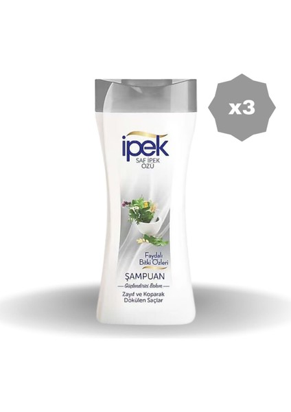 Zayif ve Koparak Dökülen Saçlar Içi̇n Bi̇tki̇ Özlü Şampuan 480 ml - (3 Adet)