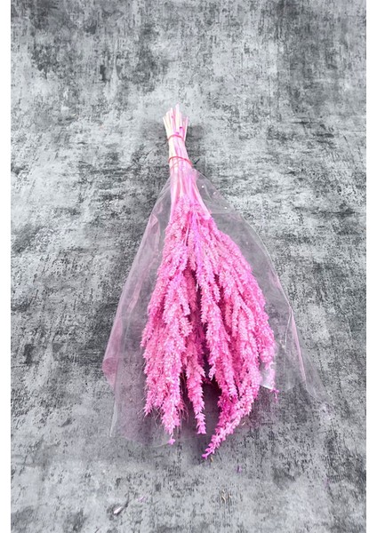 Pembe Bulgur Otu Vazo Aranjman Çiçeği