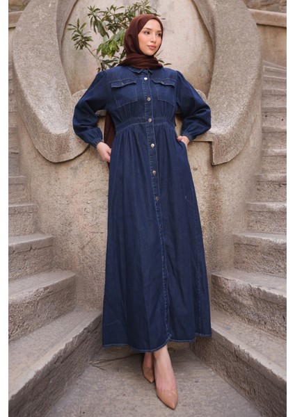 Mavi Cepli Kot Elbise fiyatları