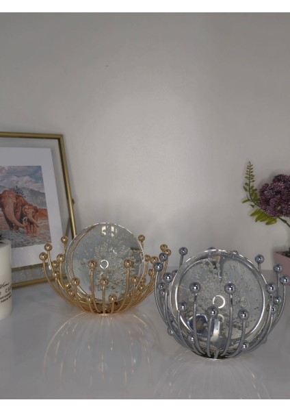 Kristal Metal Yuvarlak Ahtapot Küre Obje