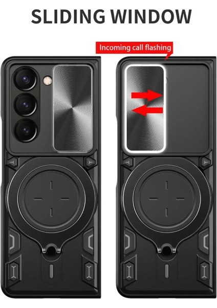 Samsung Galaxy Z Fold 6 Uyumlu Kamera Koruma 360 Dönebilen Magsafe Halka Stand Özellikli Tank Kılıf