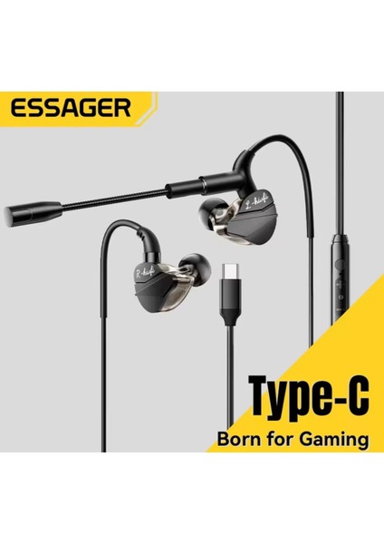 Profosyone Kulakiçi Oyuncu Kulaklığı Type-C Giriş Hi-Fi Ses Teknolojisi CE Sertifakalı Orjinal Sağlam