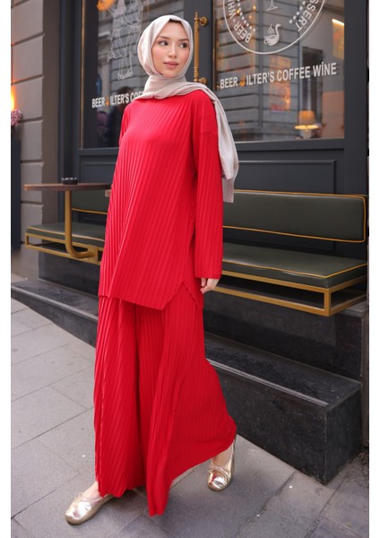 Gül Kurusu Piliseli Sandy Tunik Pantolon Takım modelleri
