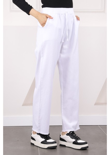 Lacivert Bel Lastikli Cepli Gabardin Pantolon
