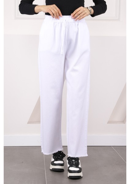 Lacivert Bel Lastikli Cepli Gabardin Pantolon