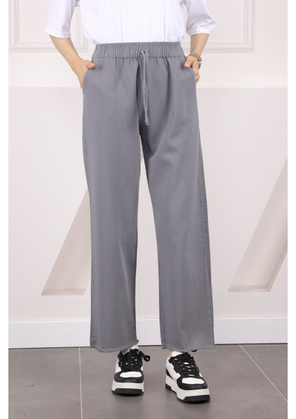 Lacivert Bel Lastikli Cepli Gabardin Pantolon