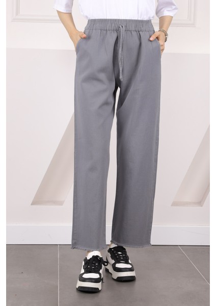 Lacivert Bel Lastikli Cepli Gabardin Pantolon