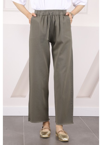 Lacivert Bel Lastikli Cepli Gabardin Pantolon