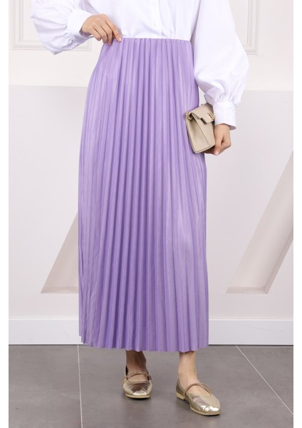 Lila Bel Lastikli Piliseli Etek modelleri