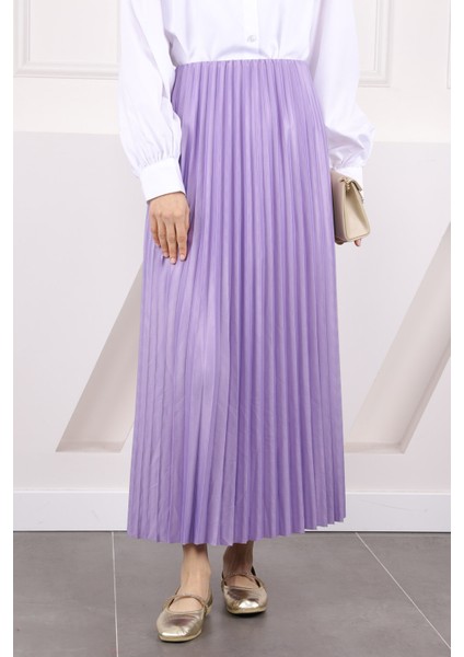 Lila Bel Lastikli Piliseli Etek fırsatları