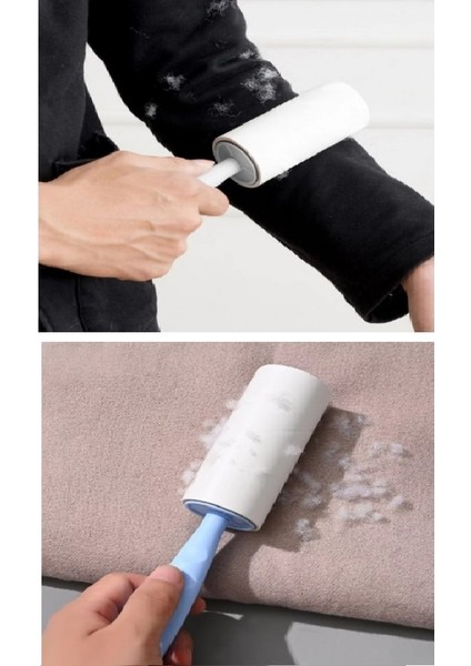 Büro Ev Ofis Yazlık Hijyeni Için 4yedek 240YAPRAK Elbise Kıl Tüy Toplar Toz Alma Rulo Seti