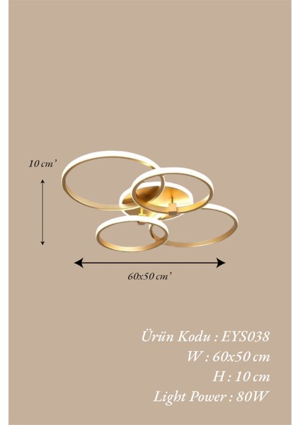 Modern 4'lü Yuvarlak Model Kumandalı 3 Renk (Beyaz / Sarı / Günışığı) Lüks LED Avize fırsatları