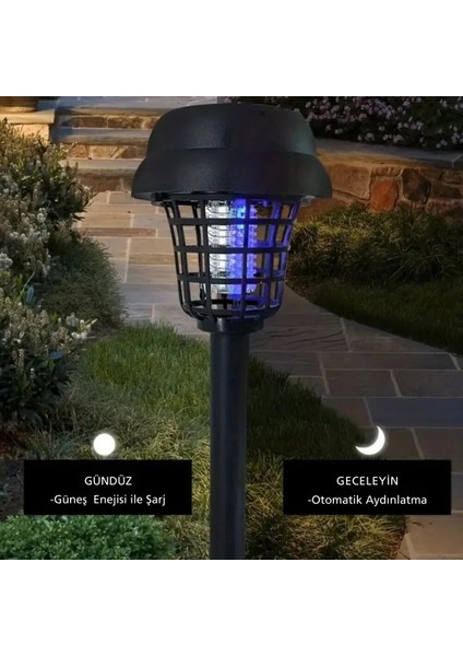 Güneş Enerjili Solar LED Bahçe Lambası Sivrisinek Kovucu Işık Su Geçirmez Balkon Teras Aydınlatma Lambası Kamp Bahçe Için Dekoratif Sinek Kovucu Solar Lamba Dış Mekan Kullanımı