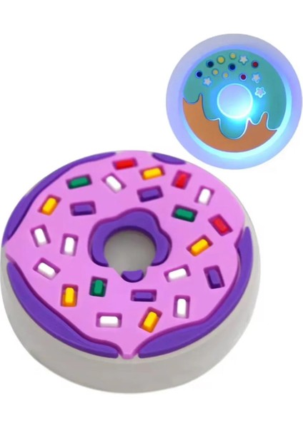 Ledli Yanıp Sönen Donut Terlik Süsü Üç Boyutlu/ışıklı 3D Charm/jibbitz
