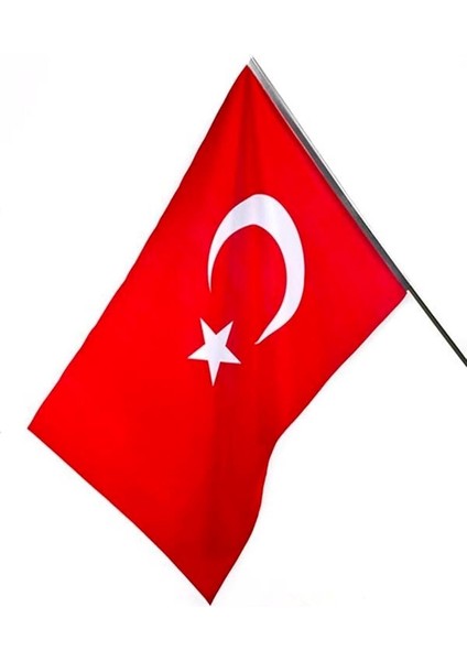 Türk Bayrağı 20X30 cm Alpaka Kumaş - Sopalı