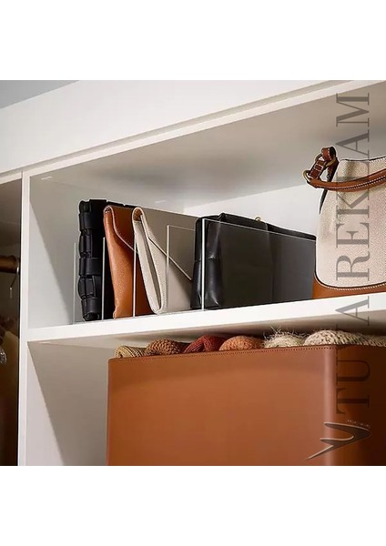 Şeffaf Pleksi 4 Bölme Cüzdan Çanta Düzenleyici Organizer ( Transparan Renk Seçenekli ) modelleri
