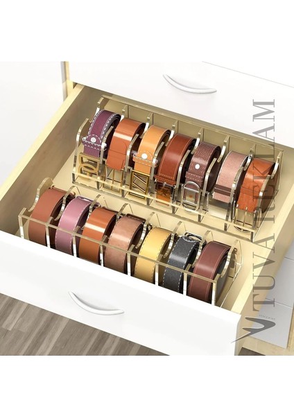 Pleksi Dolap Içi 7 Bölmeli Kemer Organizer Düzenleyici (Çoklu Transparan Renk Seçeneği) fiyatları