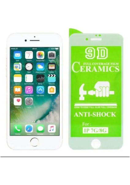 IPHONE 7/8/se Beyaz Seramik Nano Tam Kaplama Ekran Koruyucu Kırılmaz Cam