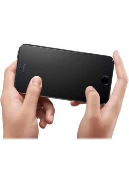 IPHONE 7 Plus/8 Plus Siyah Mat Tam Kaplama Parmak Izi Bırakmayan Ekran Koruyucu Kırılmaz Cam