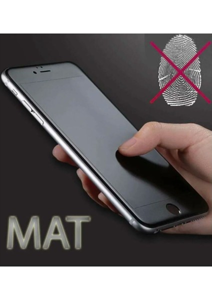 IPHONE 7 Plus/8 Plus Siyah Mat Tam Kaplama Parmak Izi Bırakmayan Ekran Koruyucu Kırılmaz Cam