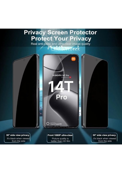 Xiaomi Mi 14 T Pro / Mi 14 T Hayalet Privacy Tam Kaplama Ekran Koruyucu Kırılmaz Cam