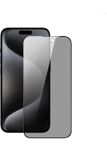 IPHONE 15 Pro Max Hayalet Privacy Tam Kaplama Ekran Koruyucu Kırılmaz Cam