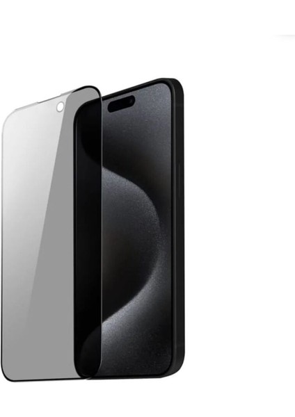 IPHONE 15 Pro Max Hayalet Privacy Tam Kaplama Ekran Koruyucu Kırılmaz Cam