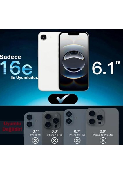 IPHONE 16 E Tam Kaplama Ekran Koruyucu Kırılmaz Cam