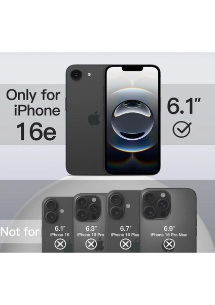 IPHONE 16 E Tam Kaplama Ekran Koruyucu Kırılmaz Cam
