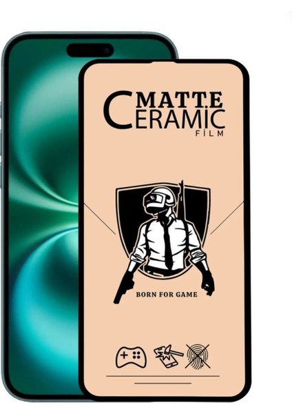 IPHONE 16 Mat Tam Kaplama Parmak Izi Bırakmayan Ekran Koruyucu Kırılmaz Cam