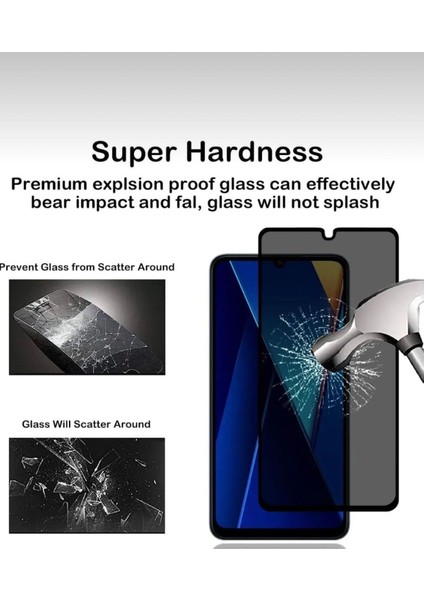 Xiaomi Redmi 14 C Hayalet Privacy Tam Kaplama Ekran Koruyucu Kırılmaz Cam