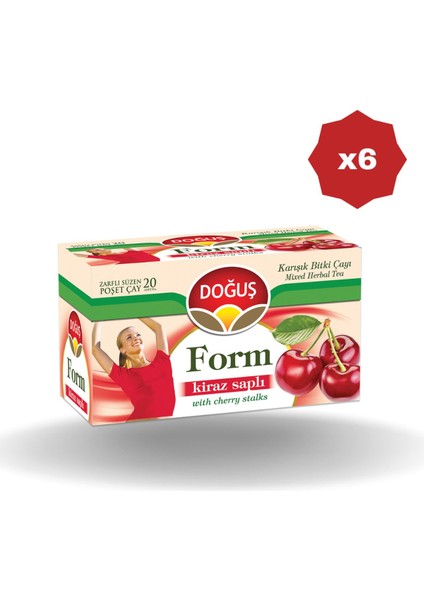 Bitki Form Kiraz Sapli 20'li - (6 Adet)