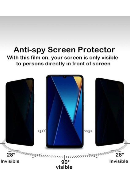 Samsung Galaxy A05 Hayalet Privacy Tam Kaplama Ekran Koruyucu Kırılmaz Cam