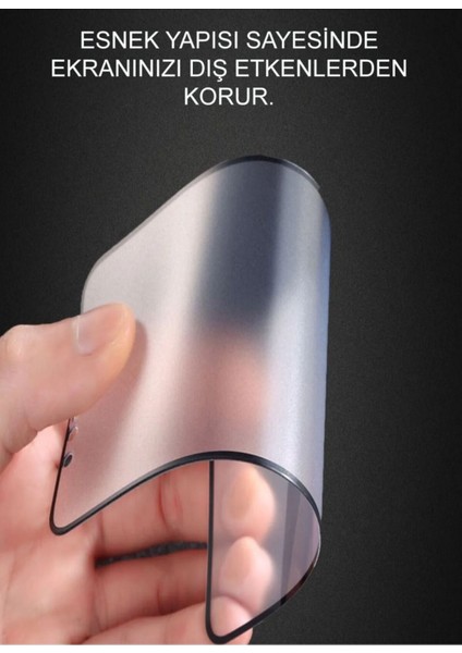 IPHONE 6/6s Plus Siyah Mat Tam Kaplama Parmak Izi Bırakmayan Ekran Koruyucu Kırılmaz Cam