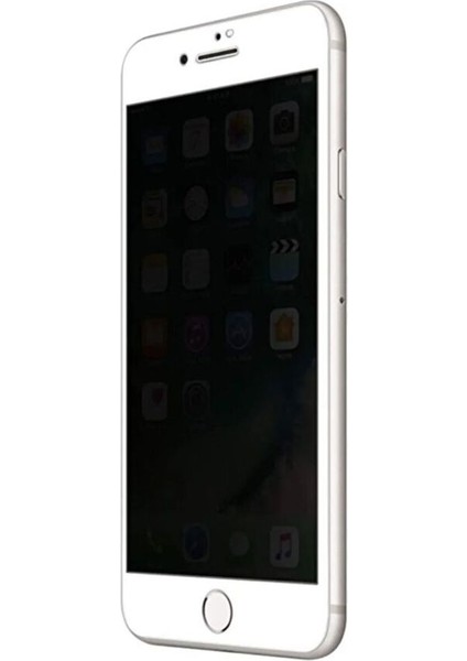 IPHONE 7 Plus/8 Plus Beyaz Hayalet Privacy Tam Kaplama Ekran Koruyucu Kırılmaz Cam