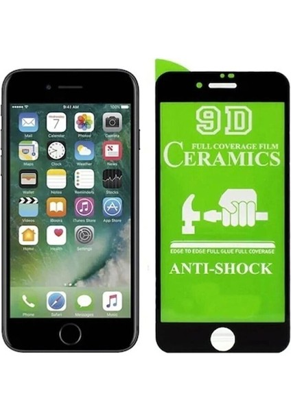 IPHONE 7/8/se 2020 Siyah Seramik Nano Tam Kaplama Ekran Koruyucu Kırılmaz Cam
