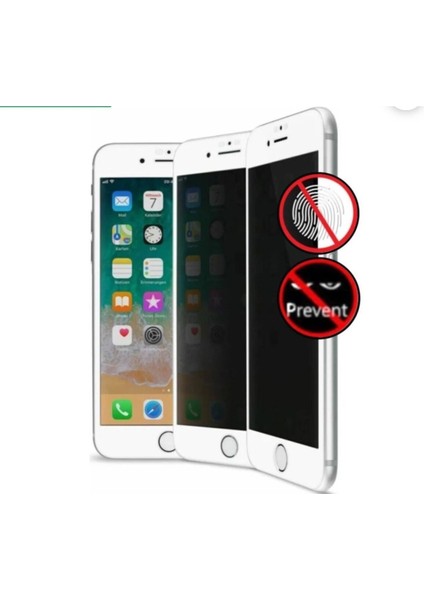IPHONE 6/6s Plus Beyaz Mat Hayalet Privacy Tam Kaplama Parmak Izi Bırakmayan Ekran Koruyucu