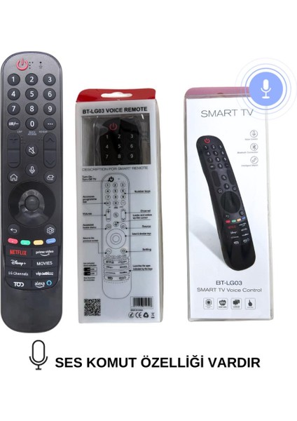 Lg Tod Tuşlu Android LED Tv Kumanda Ses Komutlu +Airmouse BT-LG03