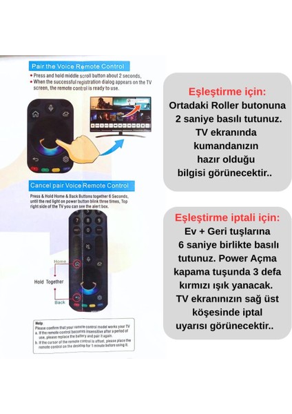 Lg Tod Tuşlu Android LED Tv Kumanda Ses Komutlu +Airmouse BT-LG03