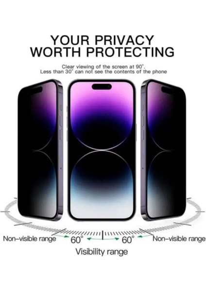 IPHONE 14 Pro Max Hayalet Privacy Tam Kaplama Ekran Koruyucu Kırılmaz Cam modelleri