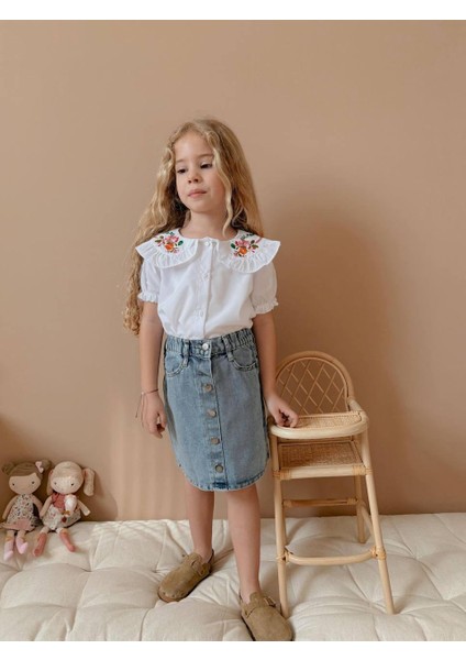 Kot Etekli Gömlekli Kız Çocuk Takım modelleri