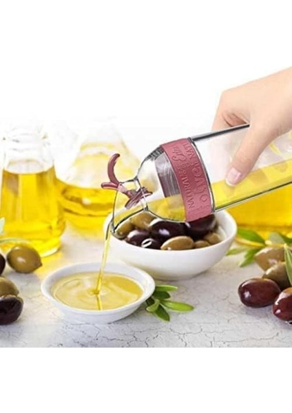 Sızdırmaz Yağdanlık Sosluk Sirke Şişesi 350 ml Dekoratif Renkli Ayçiçek Yağı Sıvı Yağ Cam Yağlık Damlatmaz Kapaklı Estetik Pembe fiyatları