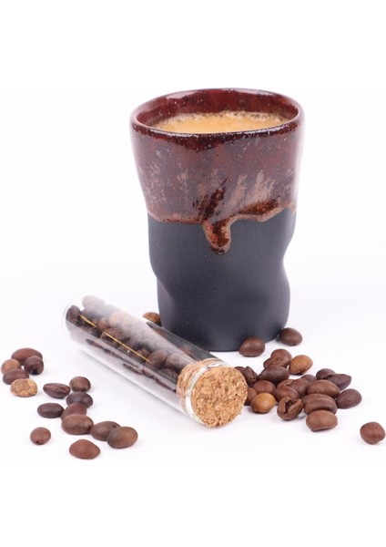 90 ml Seramik Kulpsuz El Yapımı Yamuk Espresso Fincanı -1 Adet