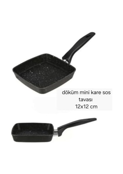 Yanmaz Yapışmaz Granit Kaplama Döküm Mini Tava, Yumurta ve Sos Tavası, Mini Yer Kaplamayan Granit Kaplama Döküm Sos ve Yumurta Tavası (12CM)