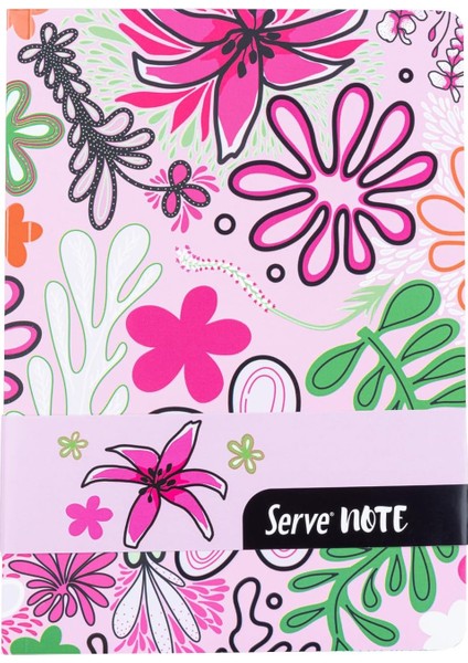 Note Defter 15 x 21 Cızgılı Desenli Seker Pembe