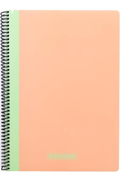 Pruva Pastel Serisi, A4 100 Yaprak Çizgili Karton Kapaklı Pet Spiralli Defter, Pembe