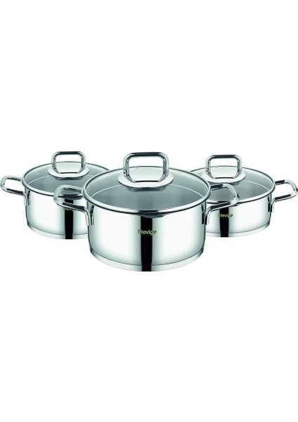 4 Cook Pro Süzgeç Kapaklı 18/10 Paslanmaz Çelik Tencere Seti 6 Parça ST-301