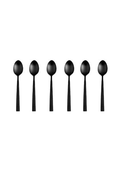 Quantum Mat Siyah Tatlı Kaşığı 16 cm 6 Adet