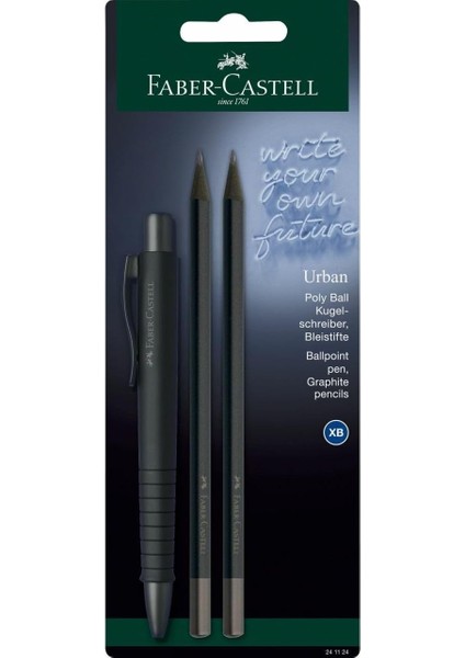 241124 - Tükenmez Kalem Poly Ball Urban ve 2 Kurşun Kalem Urban